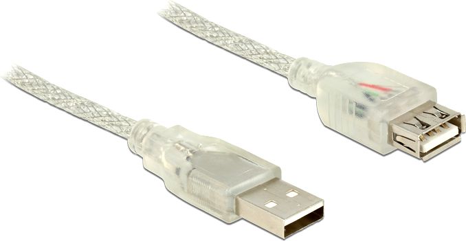 Kabel USB Delock USB-A - USB-A 1 m Przezroczysty (83881)