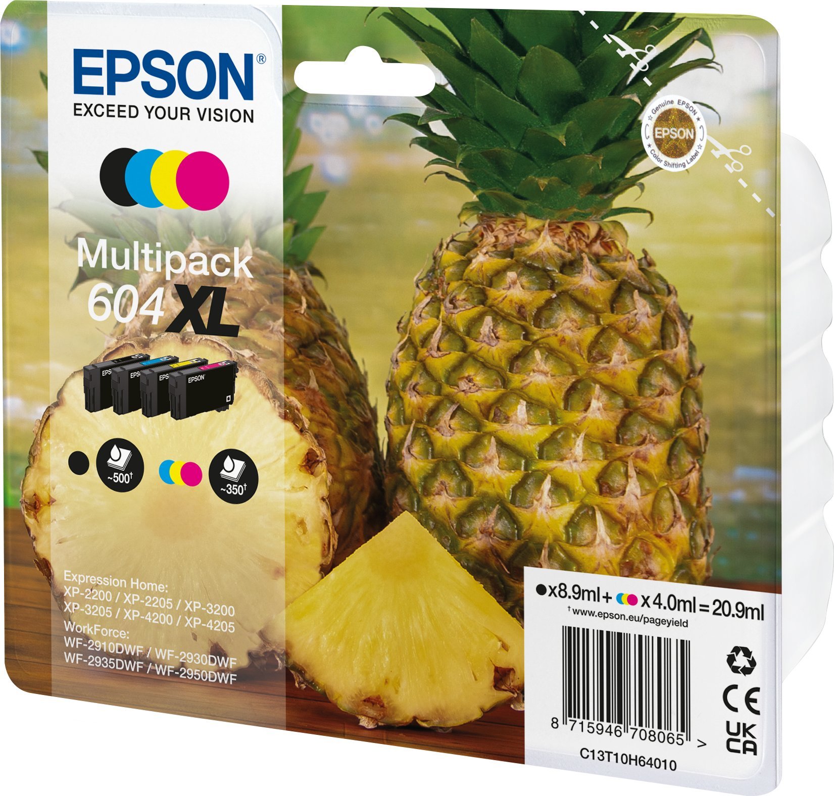 Tusz Epson Epson 604XL Multipack - 4er-Pack - XL - Schwarz, Gelb, Cyan, Magenta - original - Blister mit RF- / akustischem Alarmsignal - Tintenpatrone