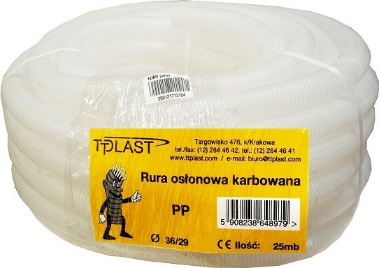 TT Plast Rura karbowana przezroczysta 36mm RKLF 36/29 25m