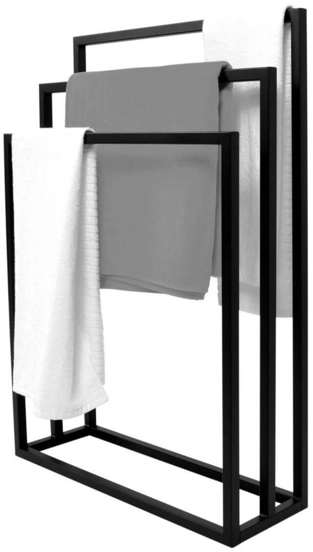 Potrójny wieszak Kaja Home KS-11 WIESZAK TOWEL III metalowy czarny