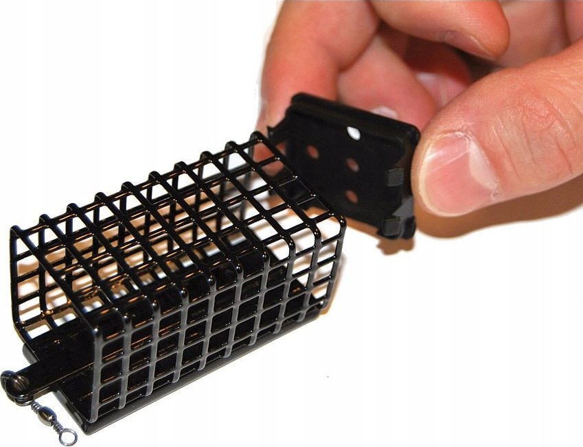 Wirek KOSZ KOSZYK ZANĘTOWY WIREK KWADRATOWY Z DNEM 100g stabilny czarny 1szt