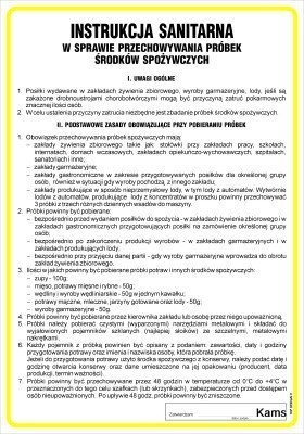 TD Systems IAG25 Instrukcja sanitarna w sprawie przechowywania próbek środków spożywczych