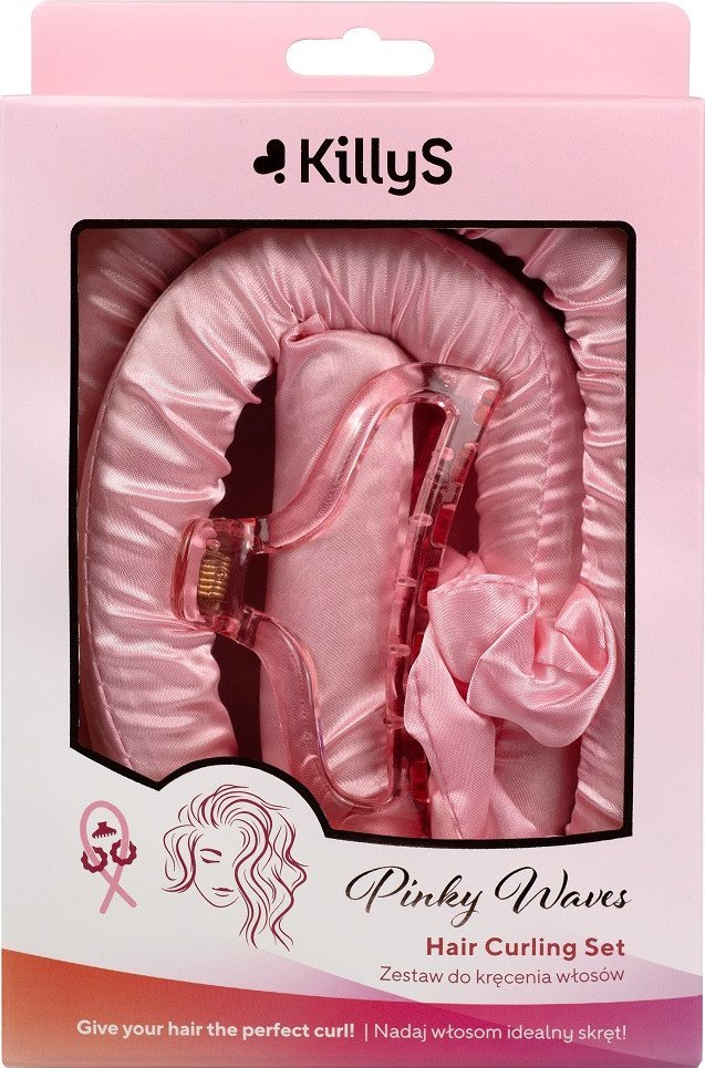 KillyS Pinky Waves wałek do kręcenia włosów ze scrunchie i klamrą