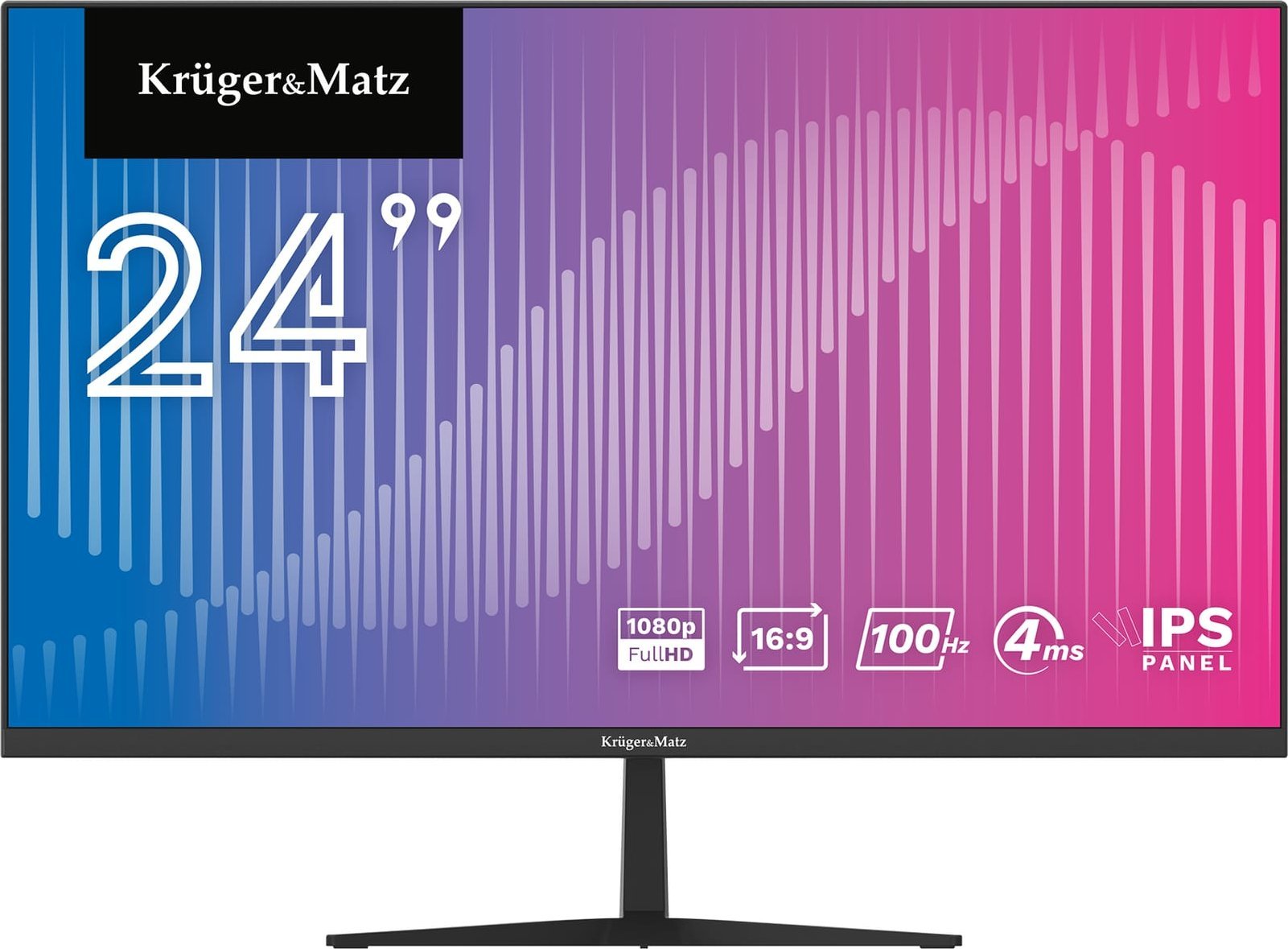 Monitor LED bezramkowy Kruger&Matz 24" FullHD 100Hz IPS HDMI VGA głośniki