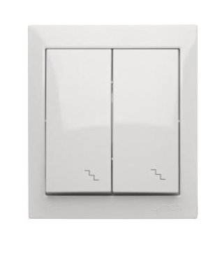 Kontakt-Simon Simon Aquaclick Łącznik schodowy podwójny, 10 AX, 250 V biały ACW6/2/11