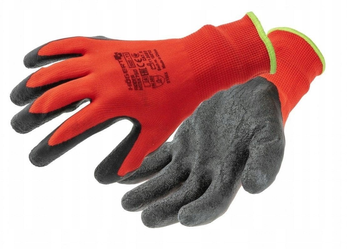 Högert Technik rękawice ochronne powlekane lateksem czerwone/czarne 10