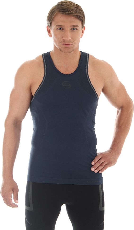 Brubeck Koszulka męska FITNESS na ramiączkach granatowa r. XXL (TA10070)