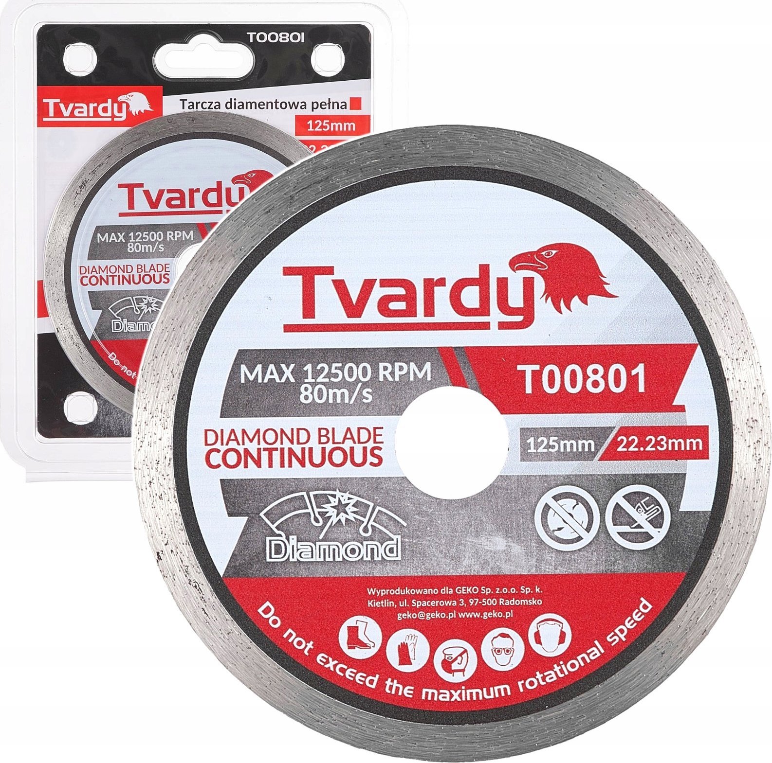 Tvardy Tarcza diamentowa Pełna 125x7.5x22.23mm (100)