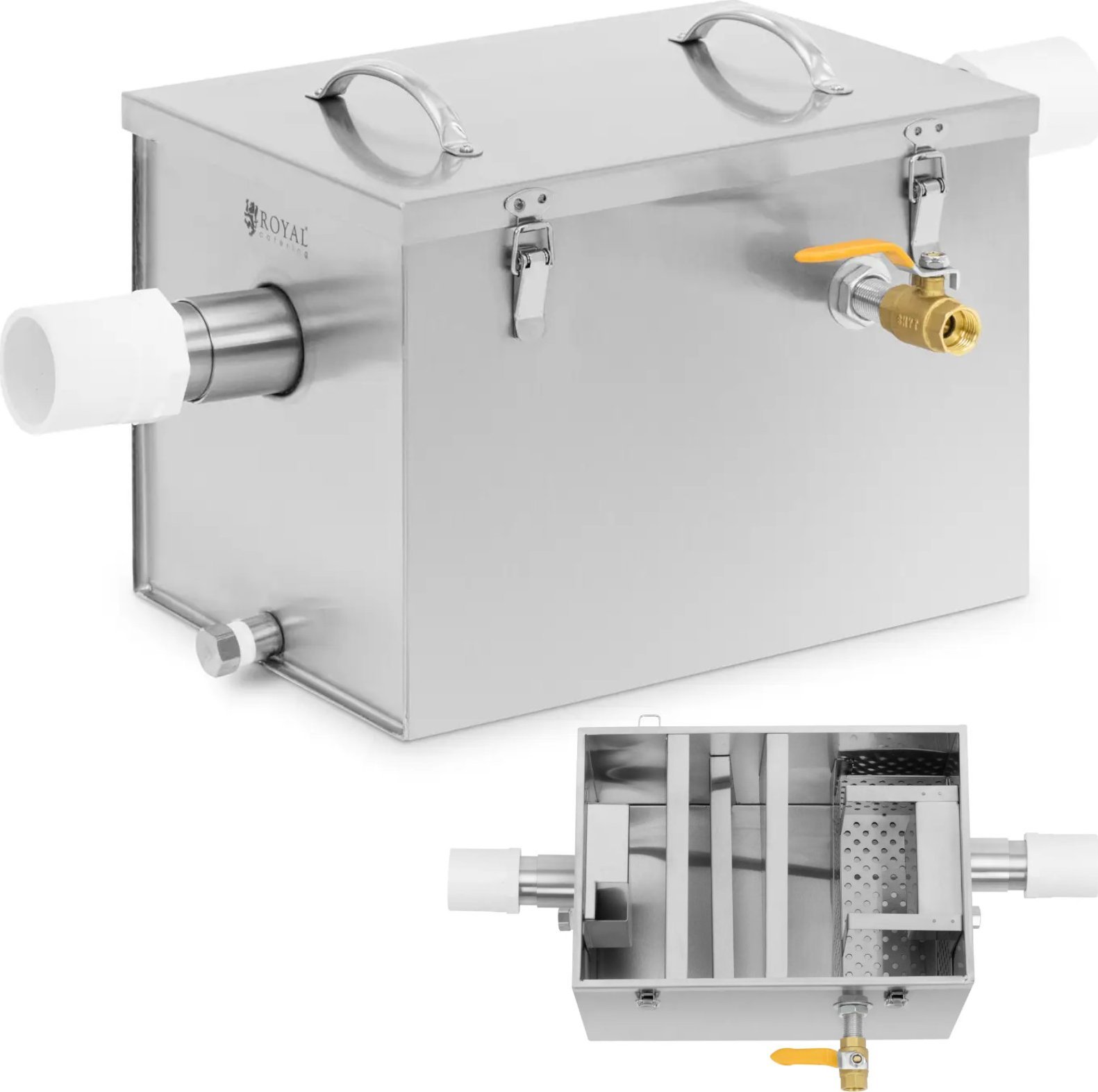 Royal Catering Separator oddzielacz tłuszczu gastronomiczny podzlewowy 21 l Separator oddzielacz tłuszczu gastronomiczny podzlewowy 21 l