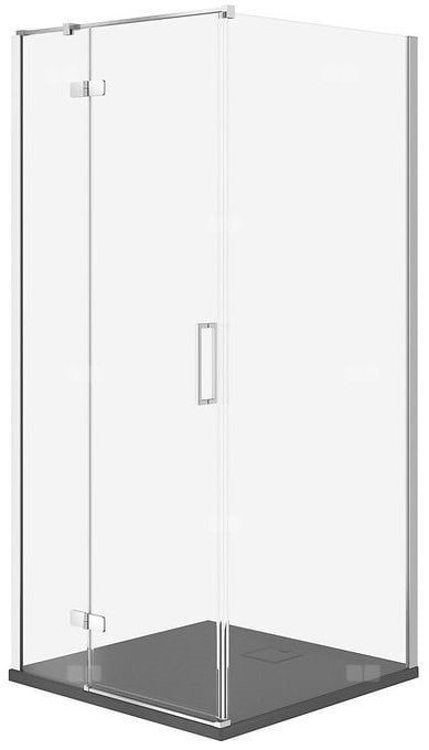 SET C500 KABINA CITY LEWA CHROM 80X80X195+TAKO SLIM SZARY MAT WIR