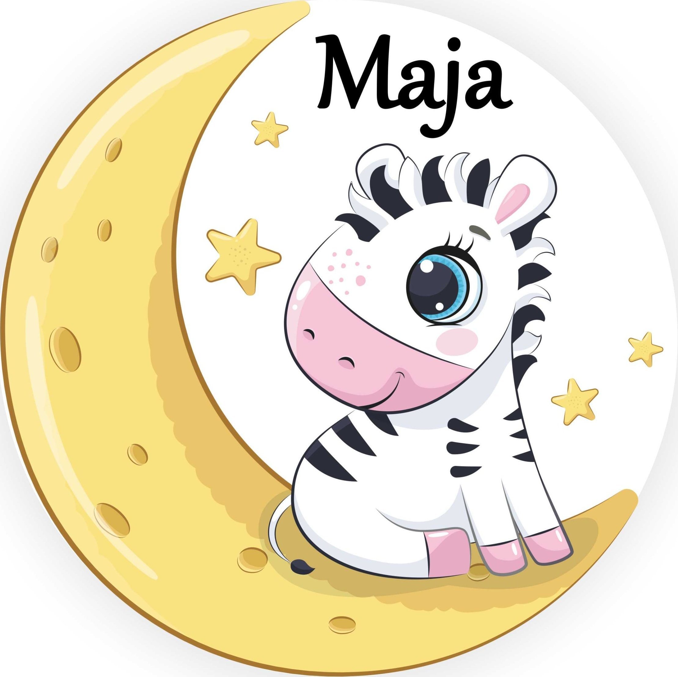 naSciane Lampka nocna księżyc zebra gwiazdka z imieniem LED