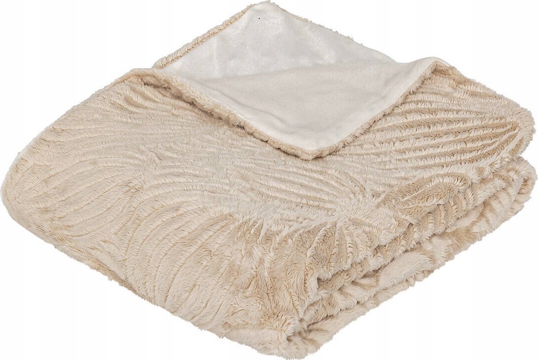 Atmosphera Koc beżowy w kwiatowy wzór AUTOMN, 120 x 160 cm