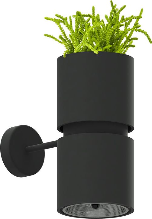 Kinkiet Lumes Czarny kinkiet zdobiony roślinką - EX605-Kukkin