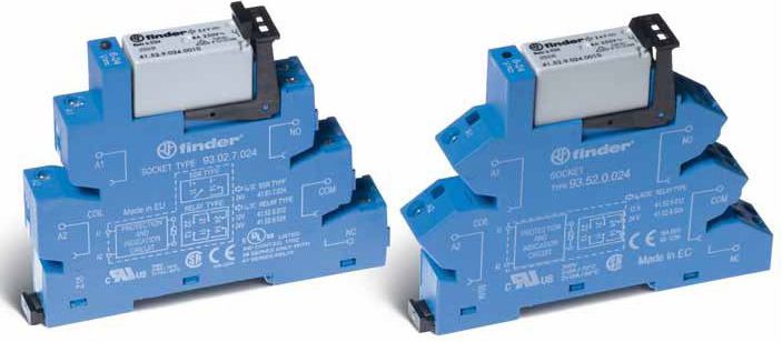 Finder Przekaźnikowy moduł sprzęgający 14mm 2P 8A 24V AC / DC styki AgNi zaciski śrubowe DIN 35mm (38.52.0.024.0060)