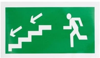 STICKER LEFT EXIT DOWN STAIRS 100X180MM