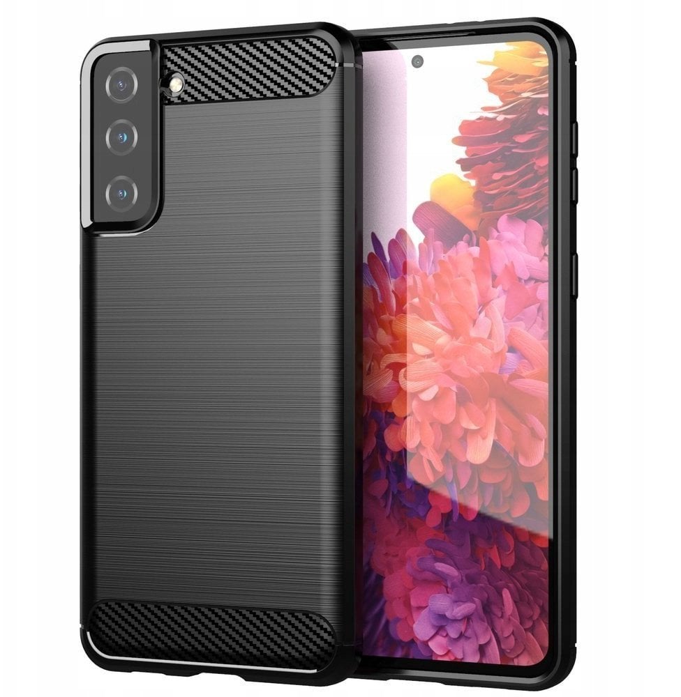 Carbon Case elastyczne etui pokrowiec Samsung Galaxy S21+ 5G (S21 Plus 5G) czarny