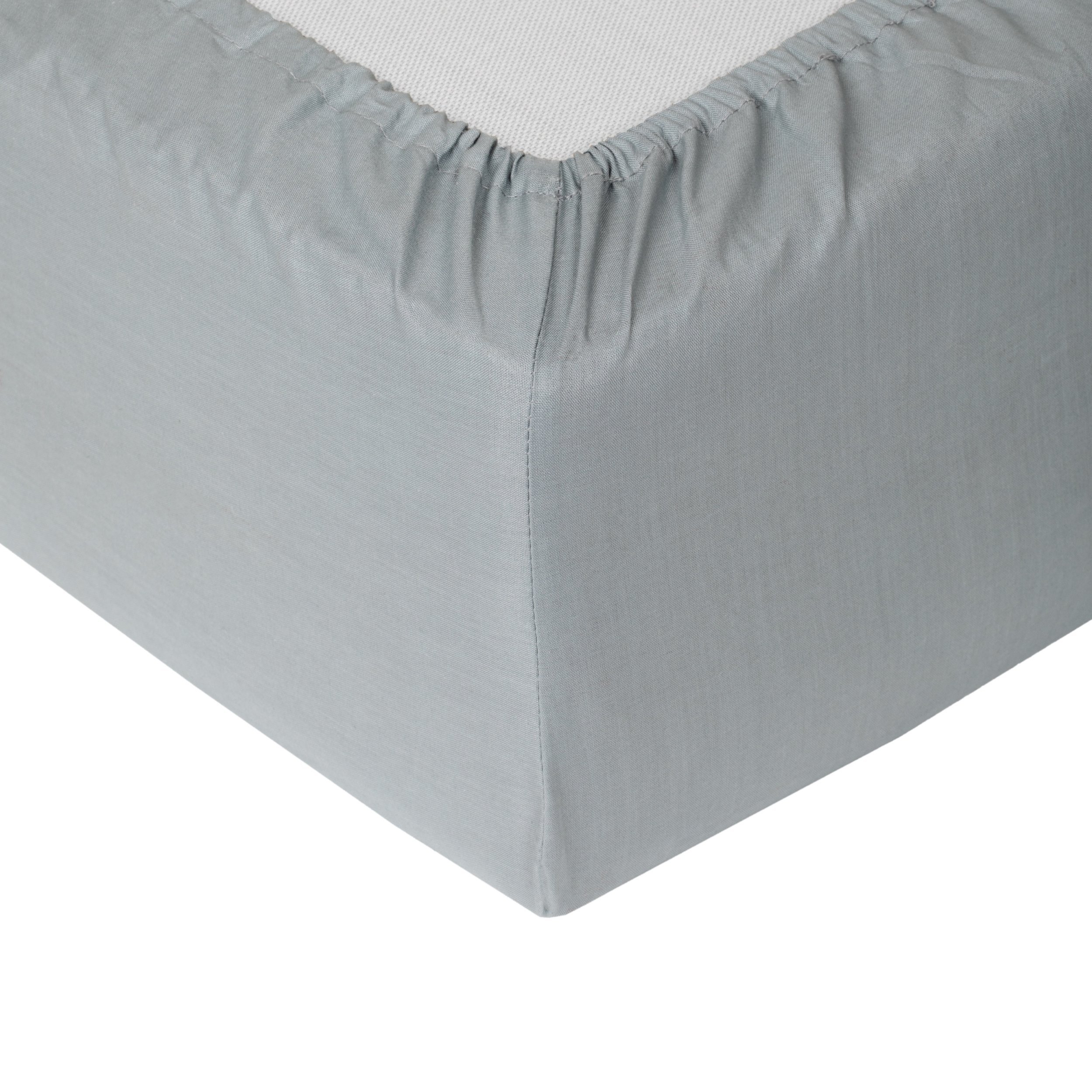 FITTED SHEET COTTON 90X200+25 GREY