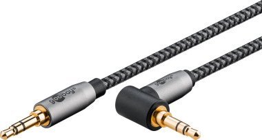 Kabel Goobay Kabel połączeniowy audio AUX, 3,5 mm stereo, 90, 0,5 m, Sharkskin Grey - Długość kabla 0.5 m