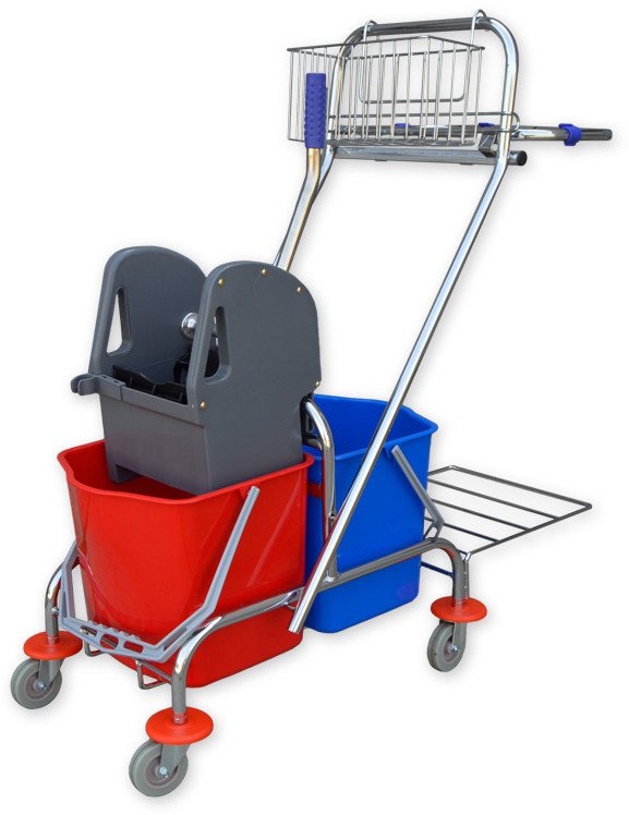 Zestaw wózek do sprzątania S6 prasa 2 x wiaderko wiadro 15 litrów