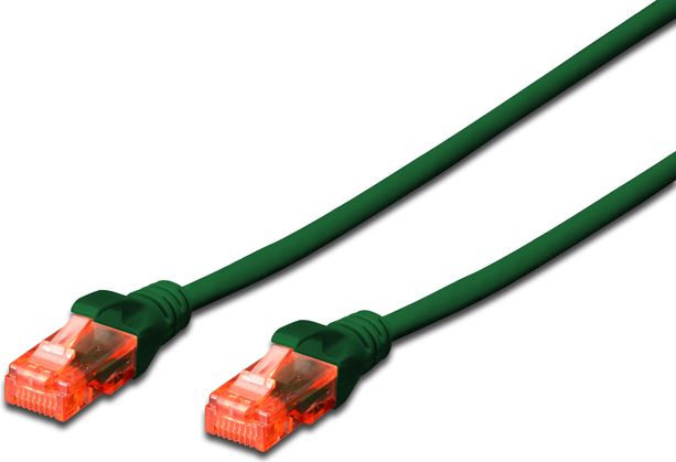 Digitus Kabel krosowy patchcord U/UTP kat. 6 zielony 1m (DK-1612-010/G)