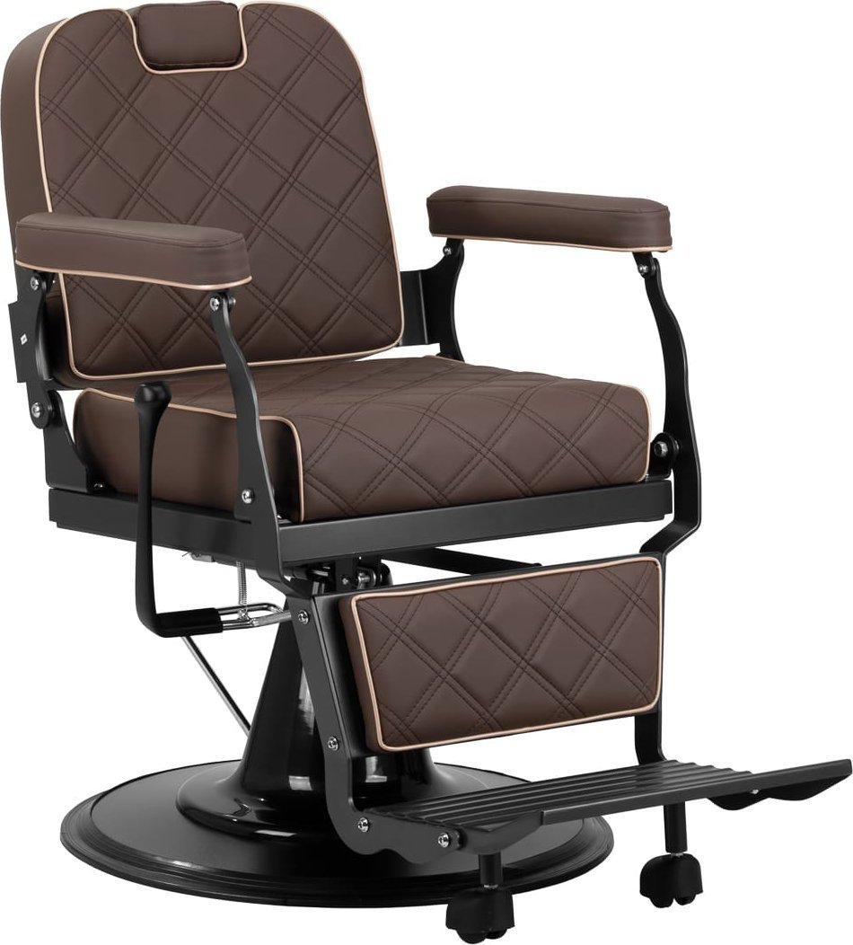 Fotel Barberski Carlos Brązowy