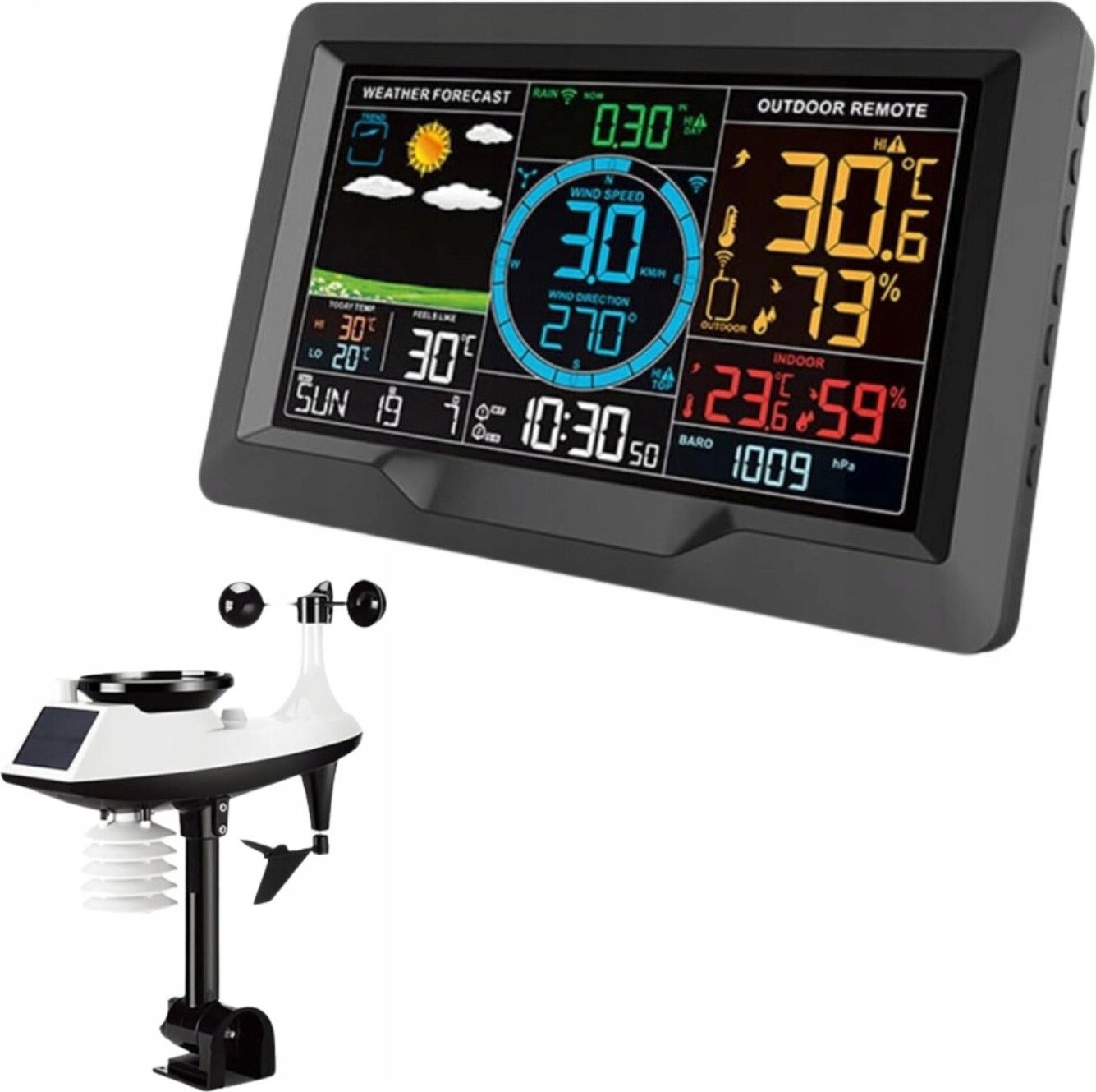 Stacja pogodowa Pan i Pani Gadżet Stacja Pogodowa Pogody Z Bezprzewodowym Czujnikiem Zewnętrznym