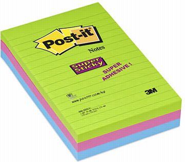 Post-it Bloczek super sticky 660-3 ssuc mix kolorów 101x152mm 3x90 kartek (3M0688)
