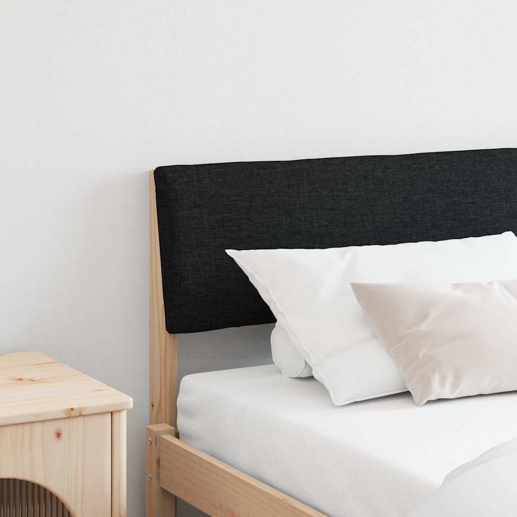 vidaXL Tapicerowane wezgłowie Czarny 200 cm Lite drewno sosnowe