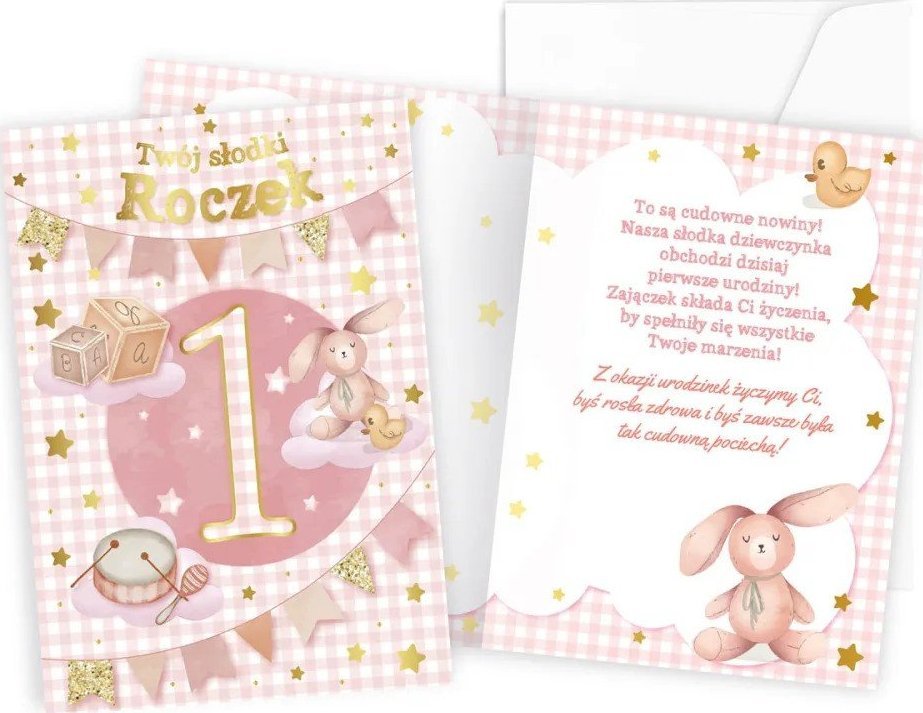 KUKARTKA KARNET ROCZEK ROZOWY PQ-156