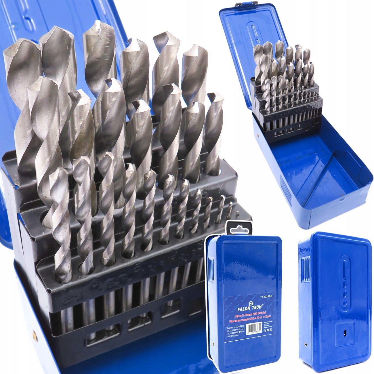 ZESTAW WIERTEŁ WIERTŁA DO METALU STALI HSS 1-13MM ZESTAW 25 EL