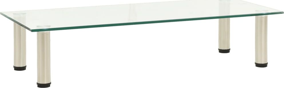 vidaXL Stojak pod TV, przezroczysty, 80x35x17 cm, szkło hartowane