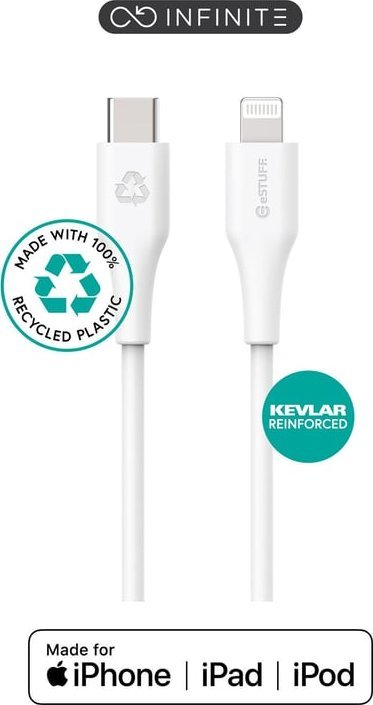 Kabel USB eStuff Lightning - USB-C 1 m Biały (ES602170)