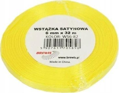 Wstążka satynowa kanarkowy 6mm x 32m