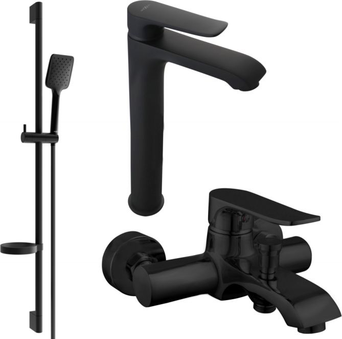 Mexen Mexen Pecos DS62 zestaw wannowy, czarny - 72713DS62-70