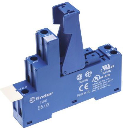 Finder Gniazdo do przekaźników serii 40.31 modułów 99.02, 86.30 zaciski śrubowe montaż na szynę DIN 35mm (95.03SPA)
