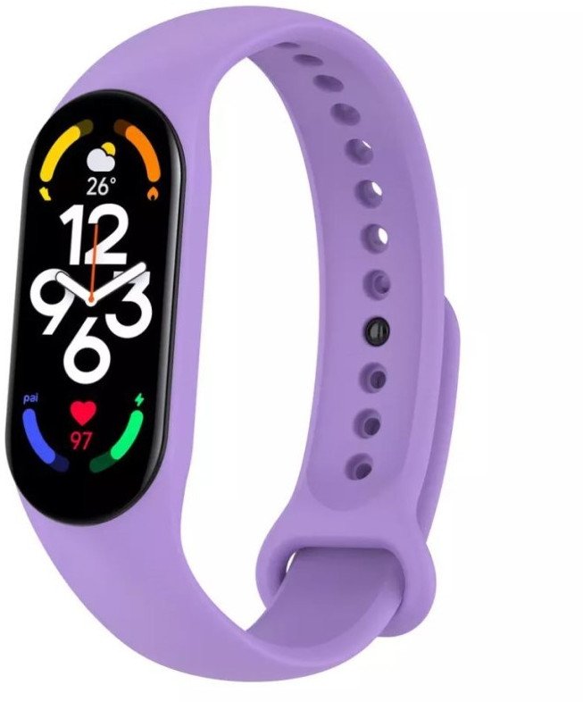 SILIKONOWY PASEK DO XIAOMI MI BAND 7 / 6 / 5 / AMAZFIT BAND 5 FIOLETOWY