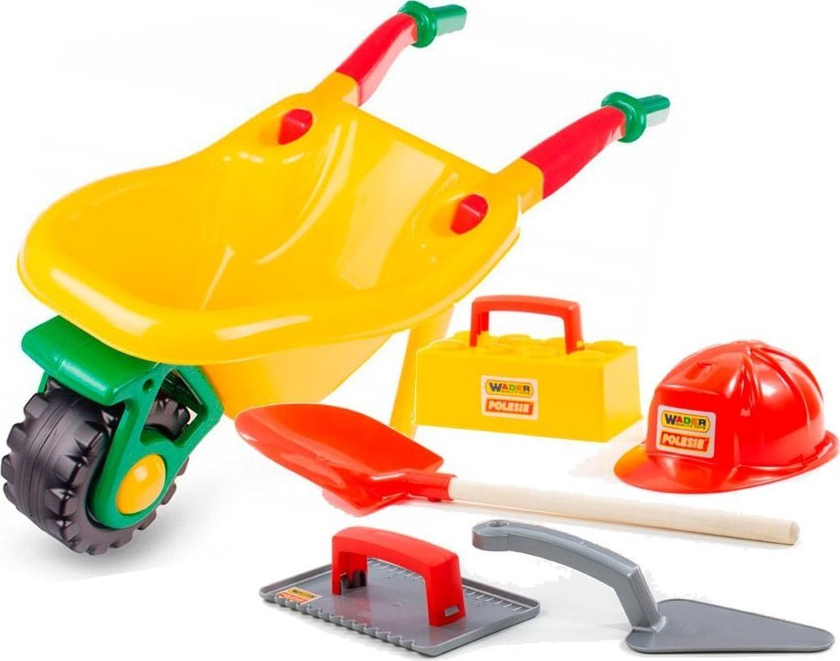 Duża taczka do piasku ogrodowa + zestaw kamieniarz 5 elementów