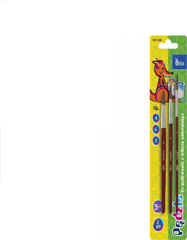 Tetis Pędzle okrągłe (rozm4,6,8) na blistrze 3szt. TETIS