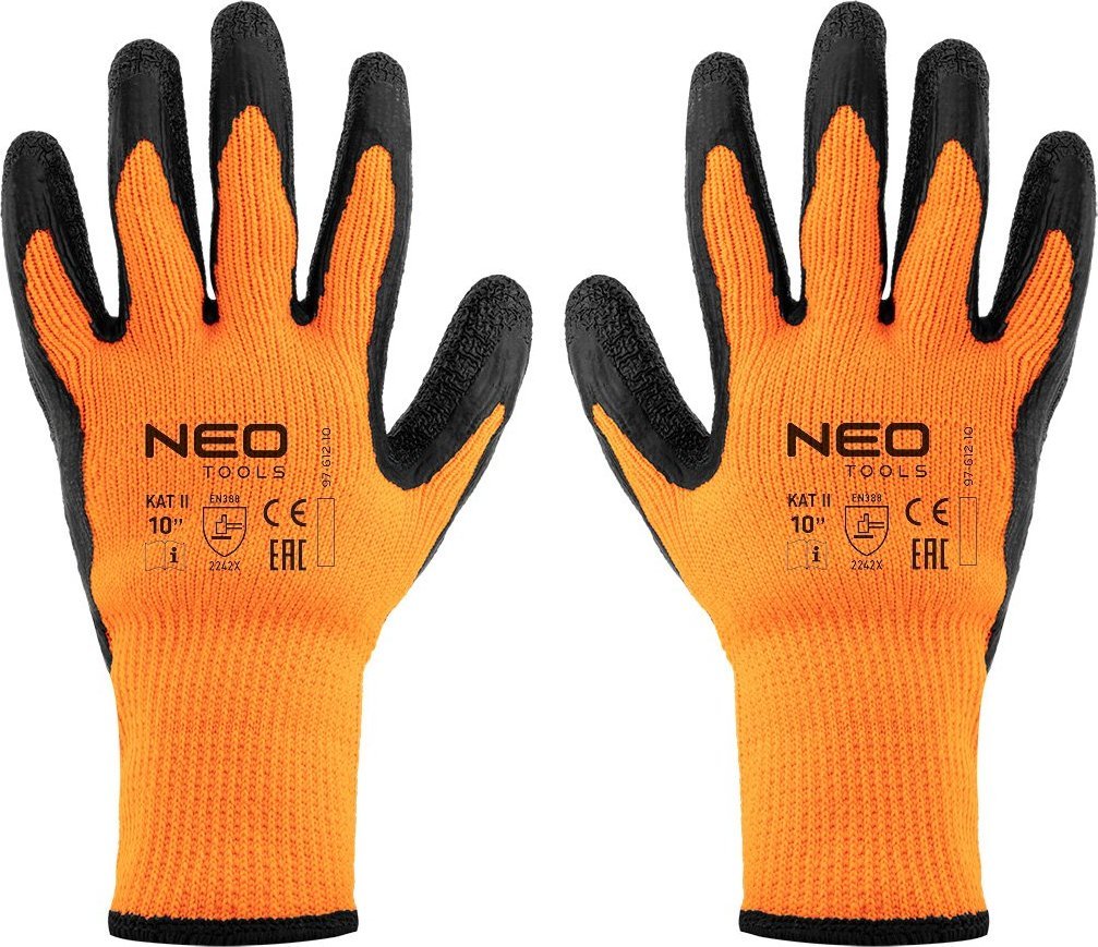 Neo Rękawice robocze ocieplane, poliester powlekane lateksem, 2242X, rozmiar 10