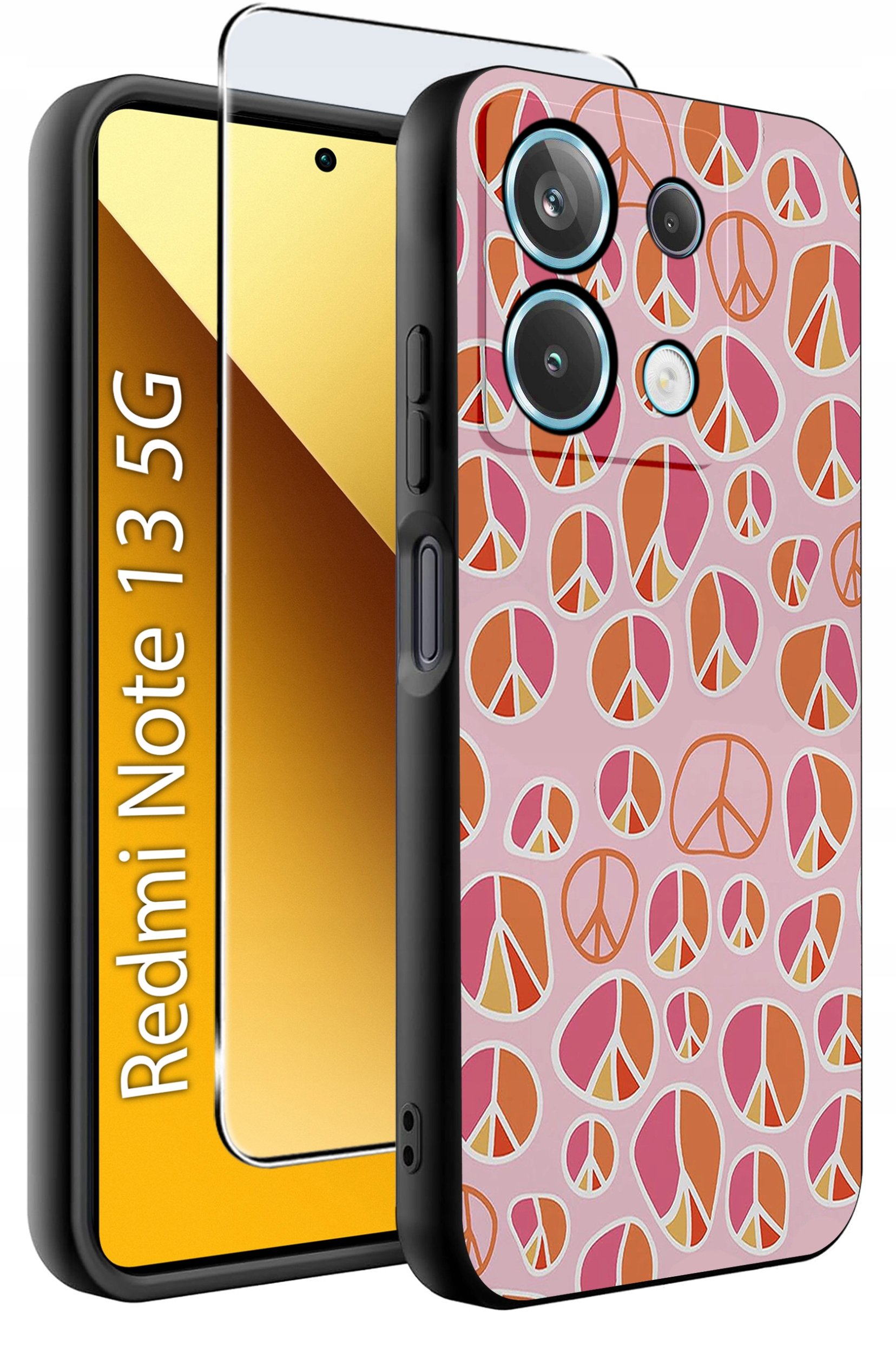 ETUI do Xiaomi Redmi Note 13 5G WZORY |SILIKONOWE MATT CASE +SZKŁO 9H