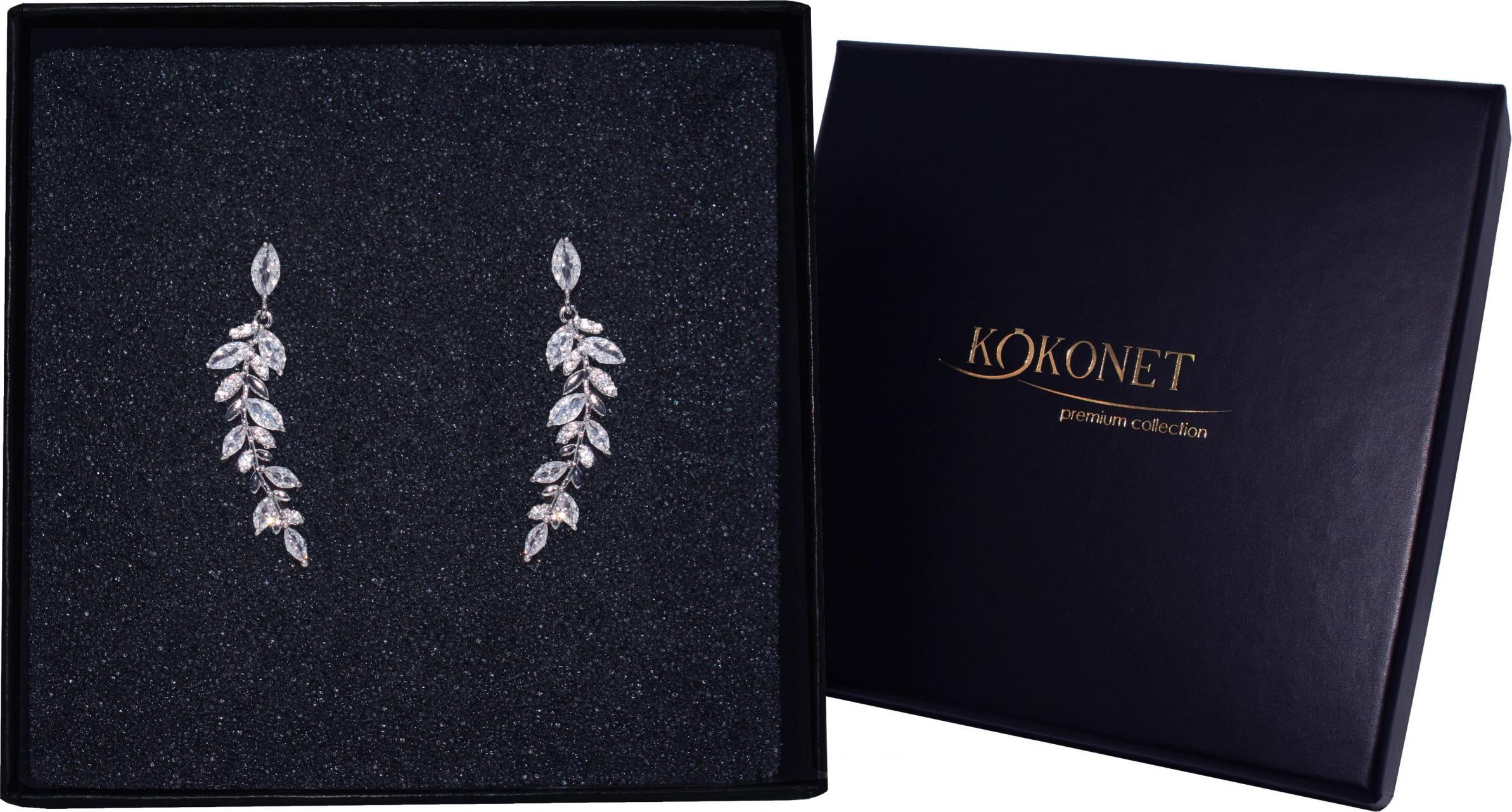 KOKONET Kolczyki drobne listki SWAROVSKI gwarancja boho
