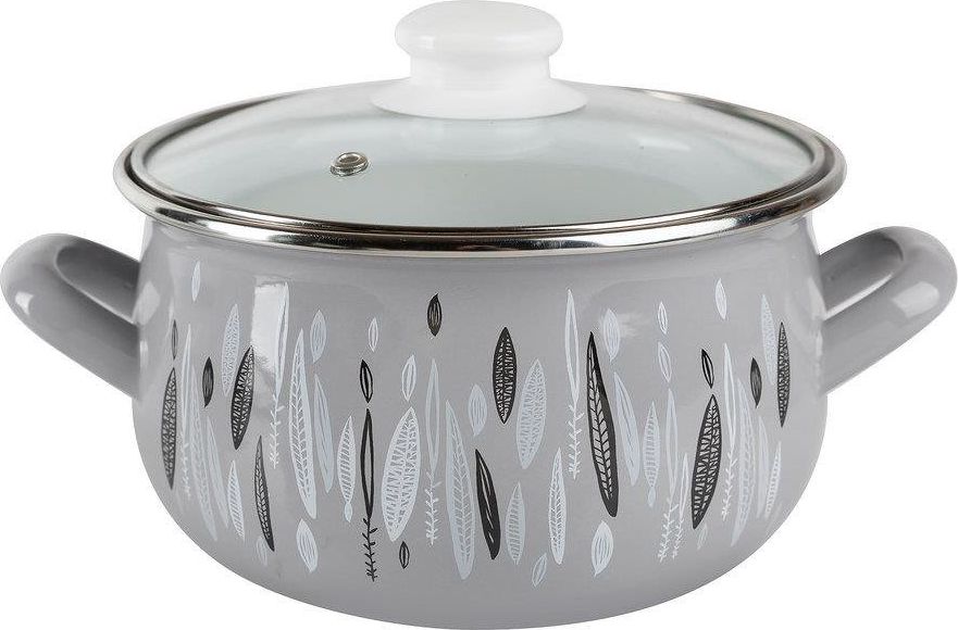 Emalia Pleszew Garnek emaliowany Emalia Polska Pleszew Autumn Pyza 16 cm 2,2 l szary