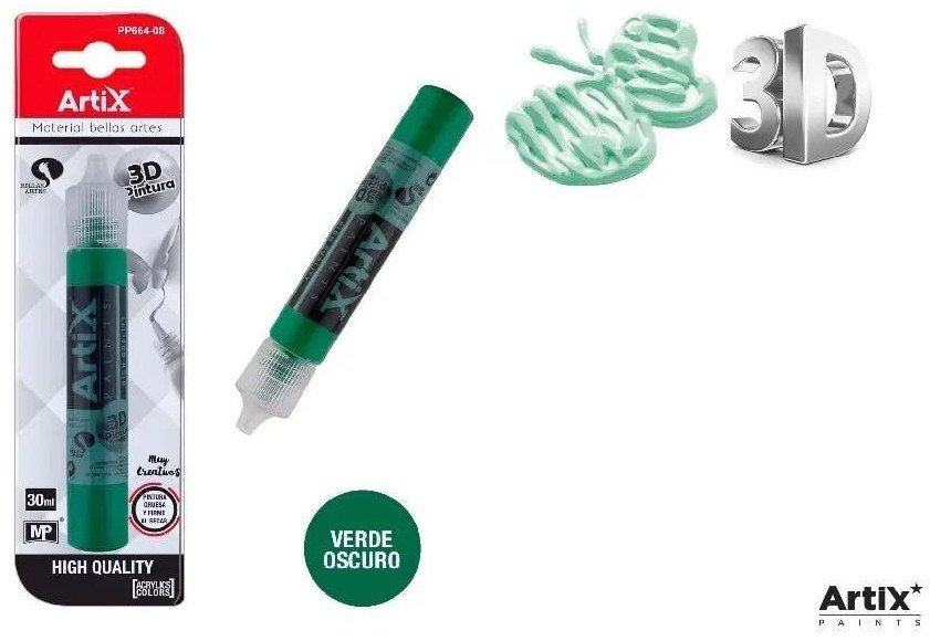 Farba strukturalna 3D ciemny zielony 30ml