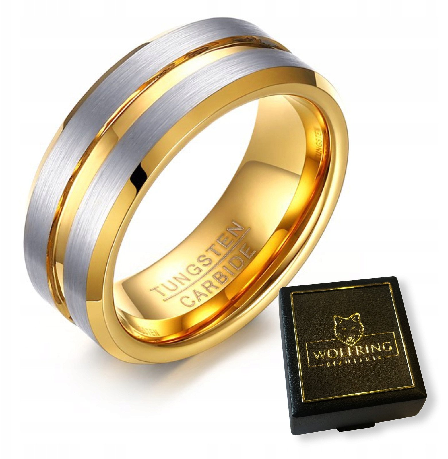 OBRĄCZKA PIERŚCIEŃ z Wolframu WOLFRING EU22 US10