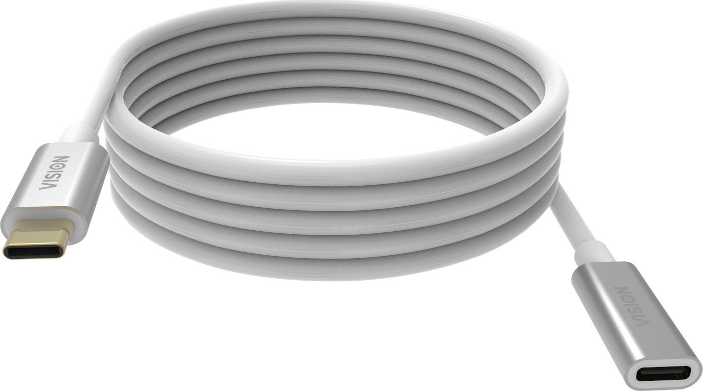 Vision VISION Professional installationstaugliches USB-C-Verlangerungskabel - 30 JAHRE GARANTIE - USB 3.2 Gen 1 5 Gbps - unterstutzt 3-A-Ladestrom - U