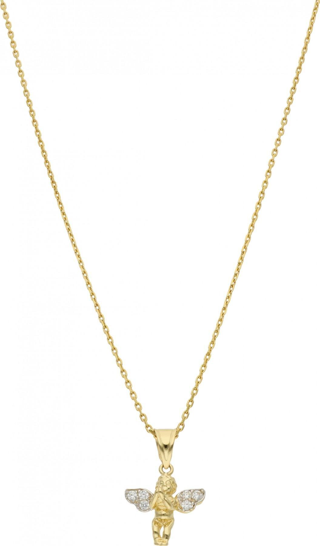 Rosanto Złota zawieszka aniołek z cyrkoniami 585 14k