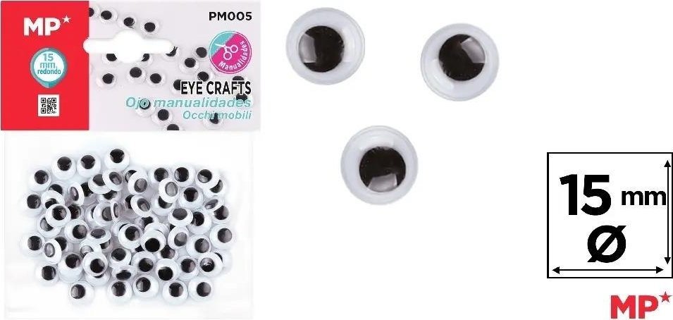 Titanum Oczy ruchome samoprzylepne 15mm