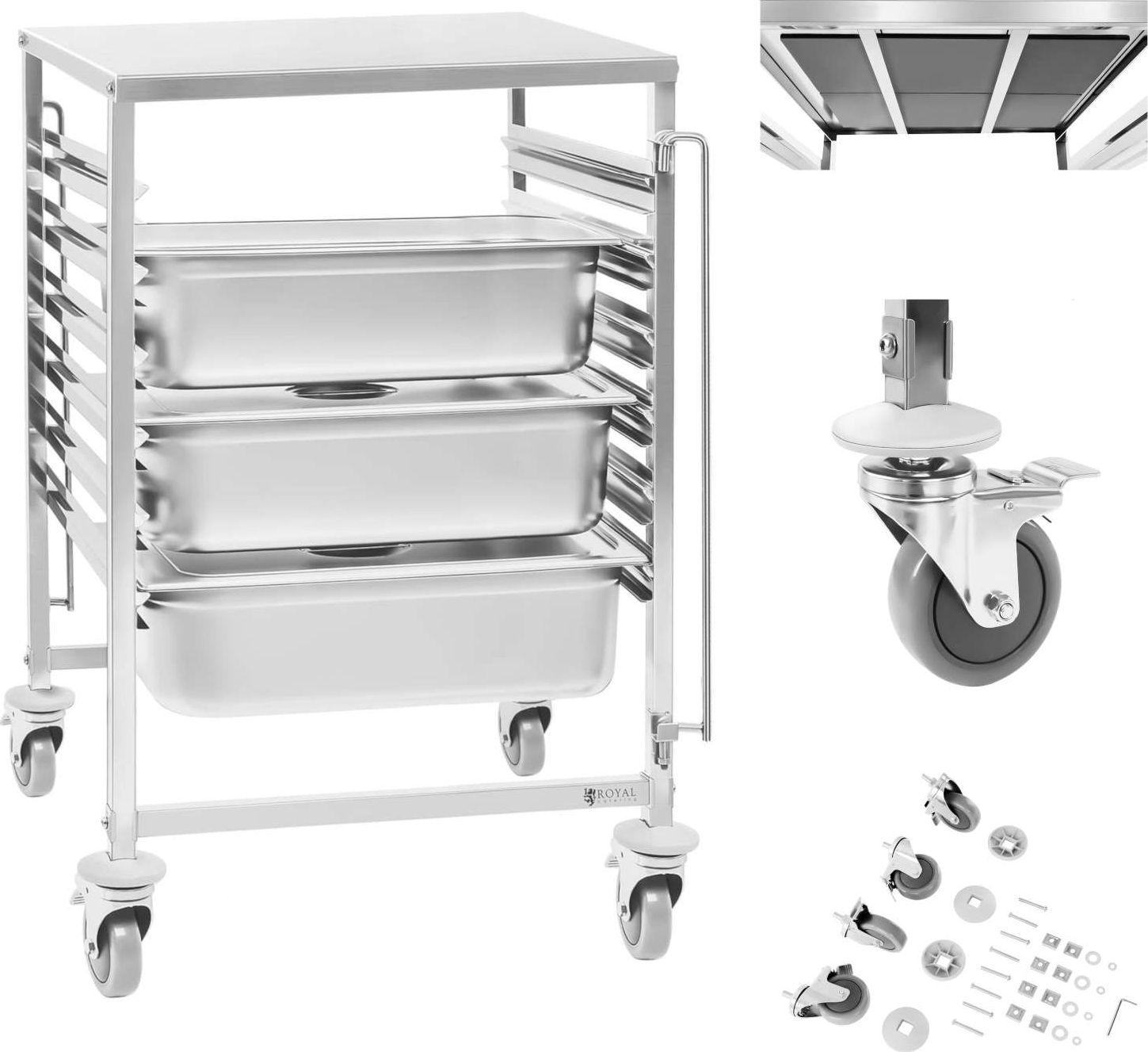 Royal Catering Gastronomiczny wózek do transportu pojemników 6x GN2/1