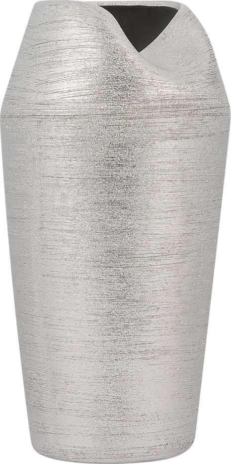 Beliani Wazon na kwiaty srebrny APAMEA