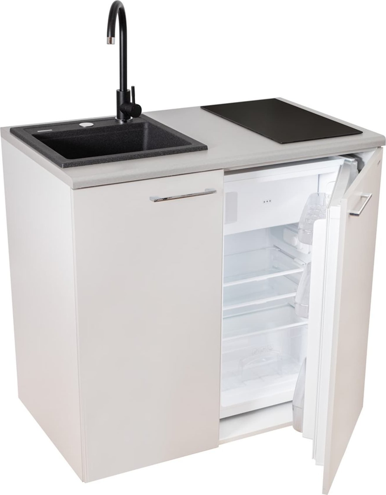 Triton Minikuchnia zestaw AGD 4w1 MPM SMK-02 płyta indukcyjna, lodówka, szafka i zlew granit